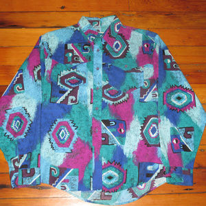 Rare Vintage 1990s Wrangler Southwest Tribal Shirt
